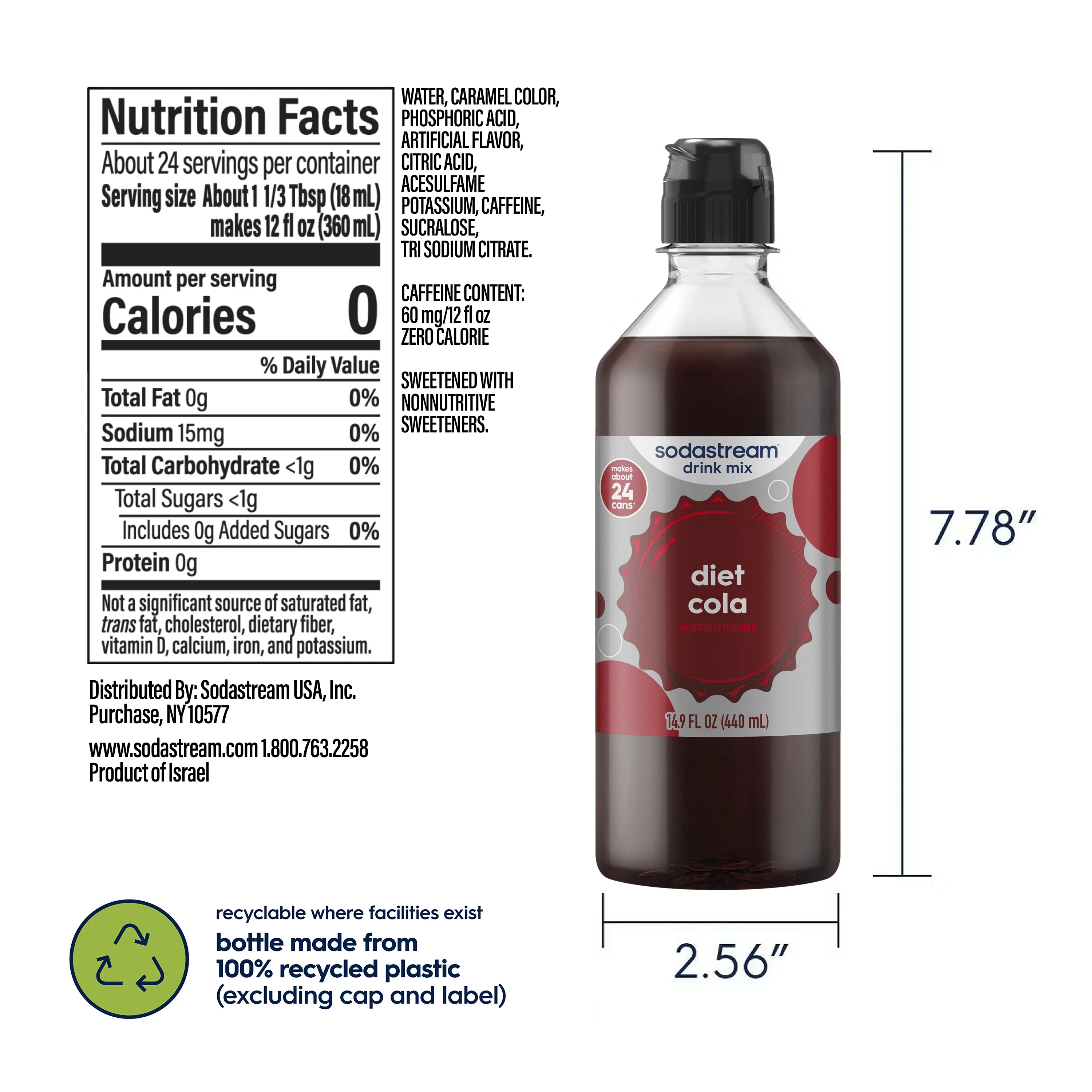 Sodastream Classics® Diet Cola Drink Mix 440ml - Image 6