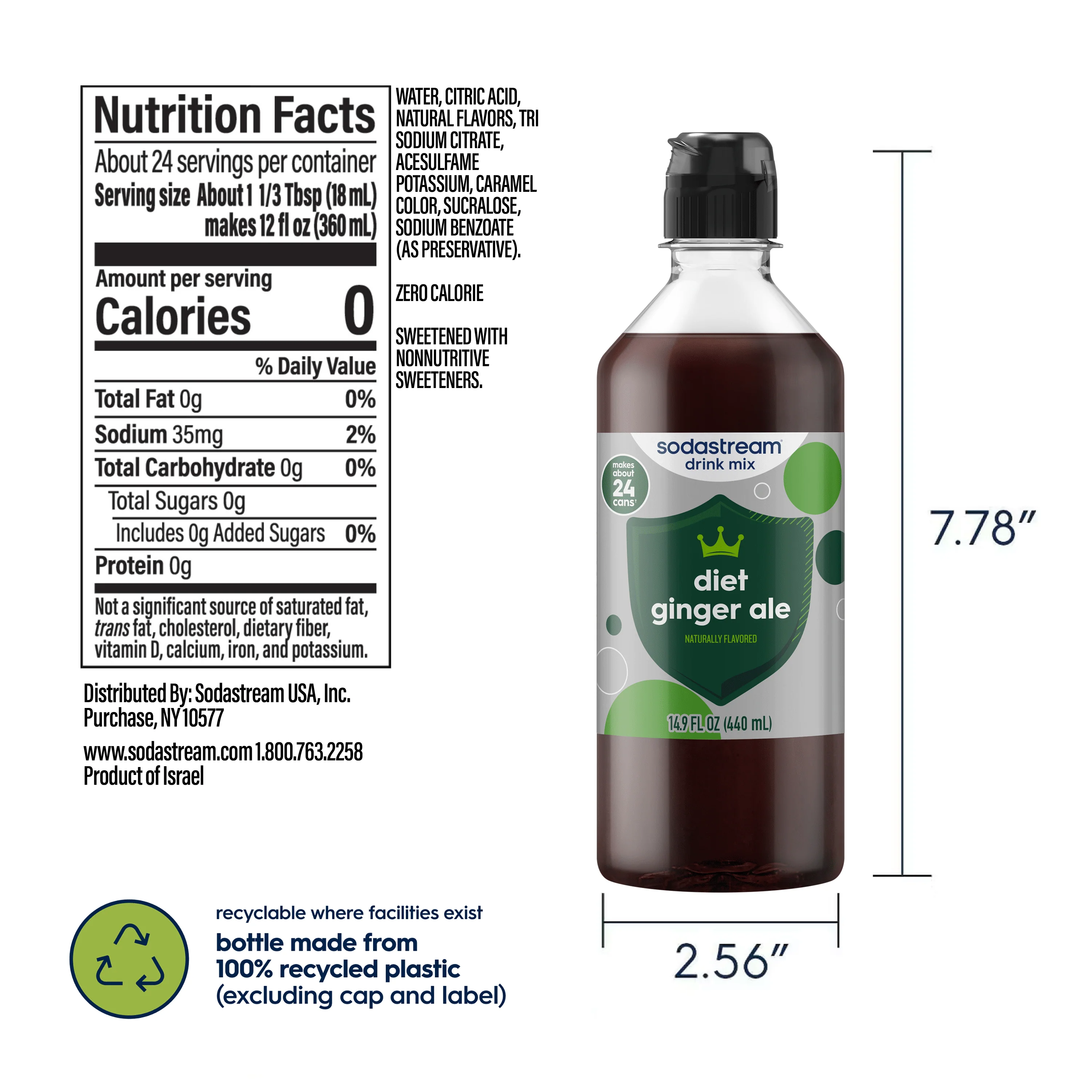 Sodastream Classics® Diet Ginger Ale Drink Mix 440ml - Image 6