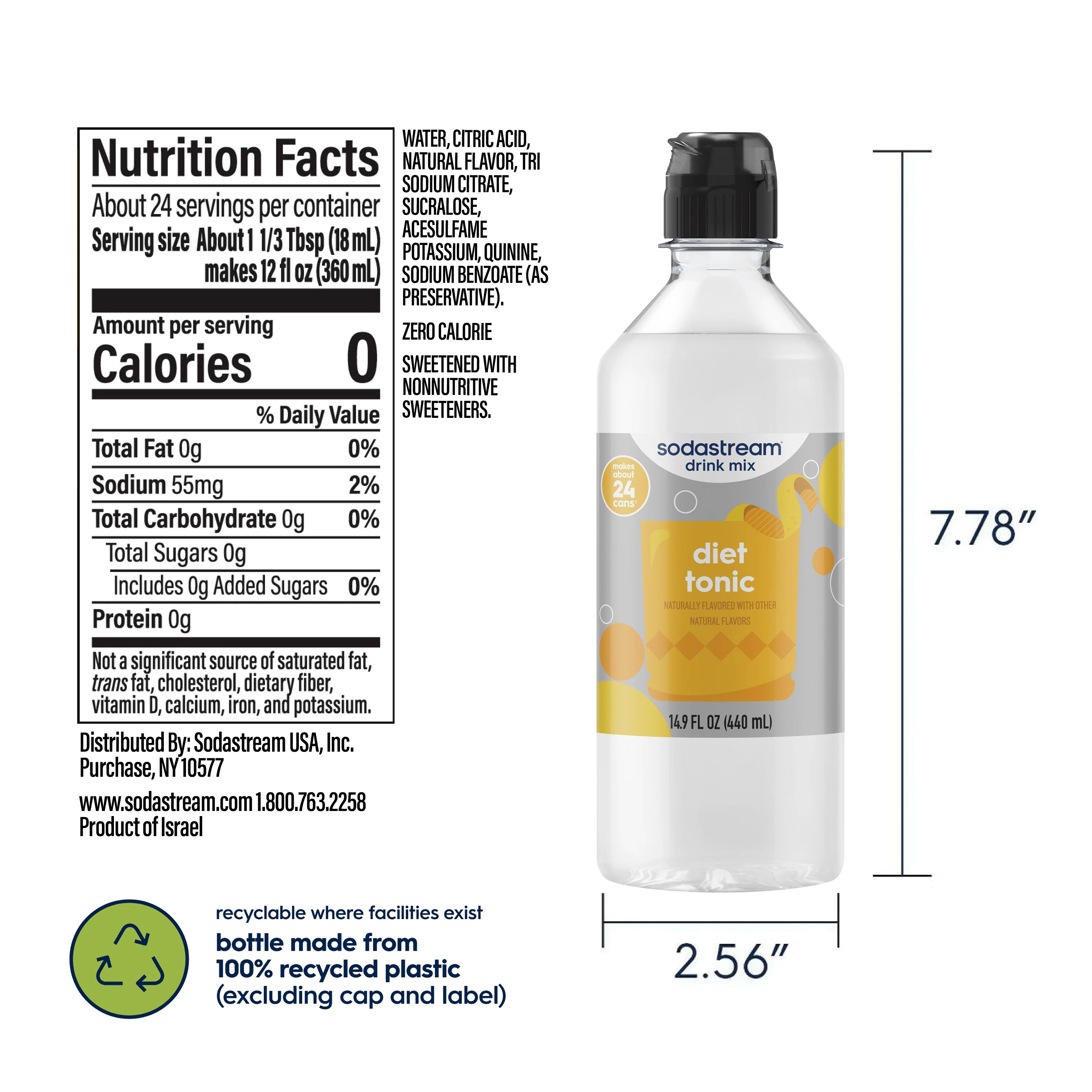 Sodastream Classics® Diet Tonic Drink Mix 4 Pack 440ml - Image 6