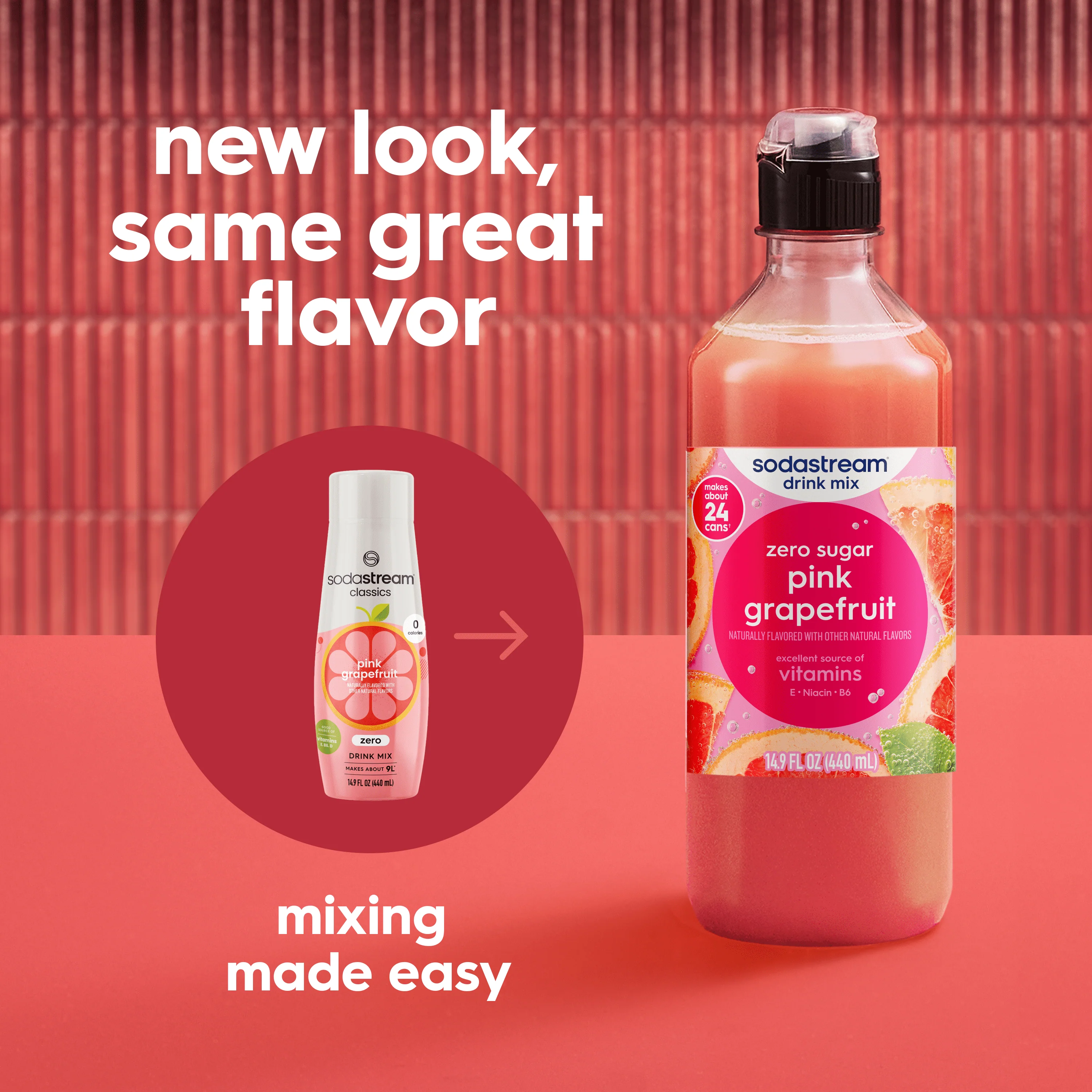 Sodastream Classics® Pink Grapefruit Zero Sugar Drink Mix 4 Pack 440ml - Image 5