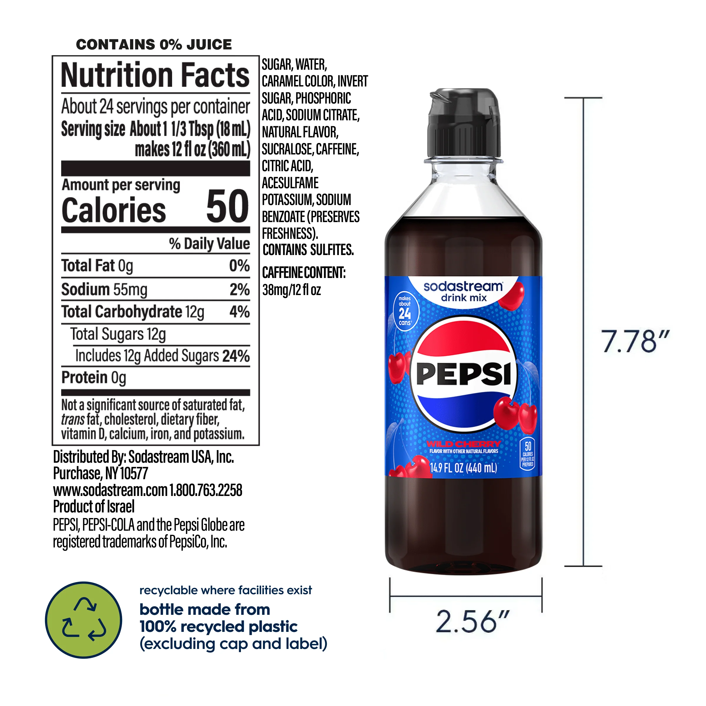 Sodastream Pepsi Wild Cherry Drink Mix 440ml - Image 6