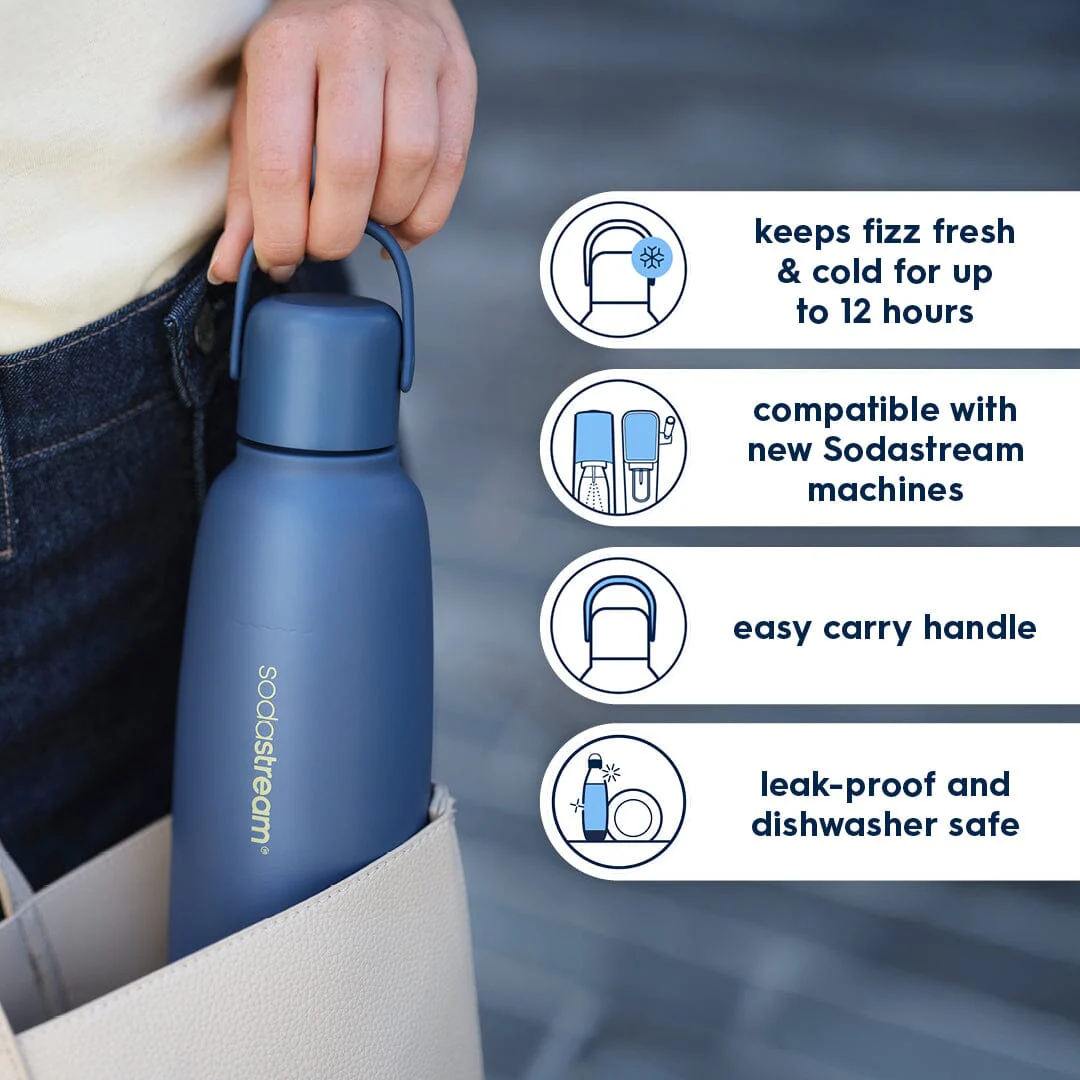 Sodastream Fizz & Go™ Insulated Stainless Steel Bottle Storm Blue 30.4 oz - Image 3