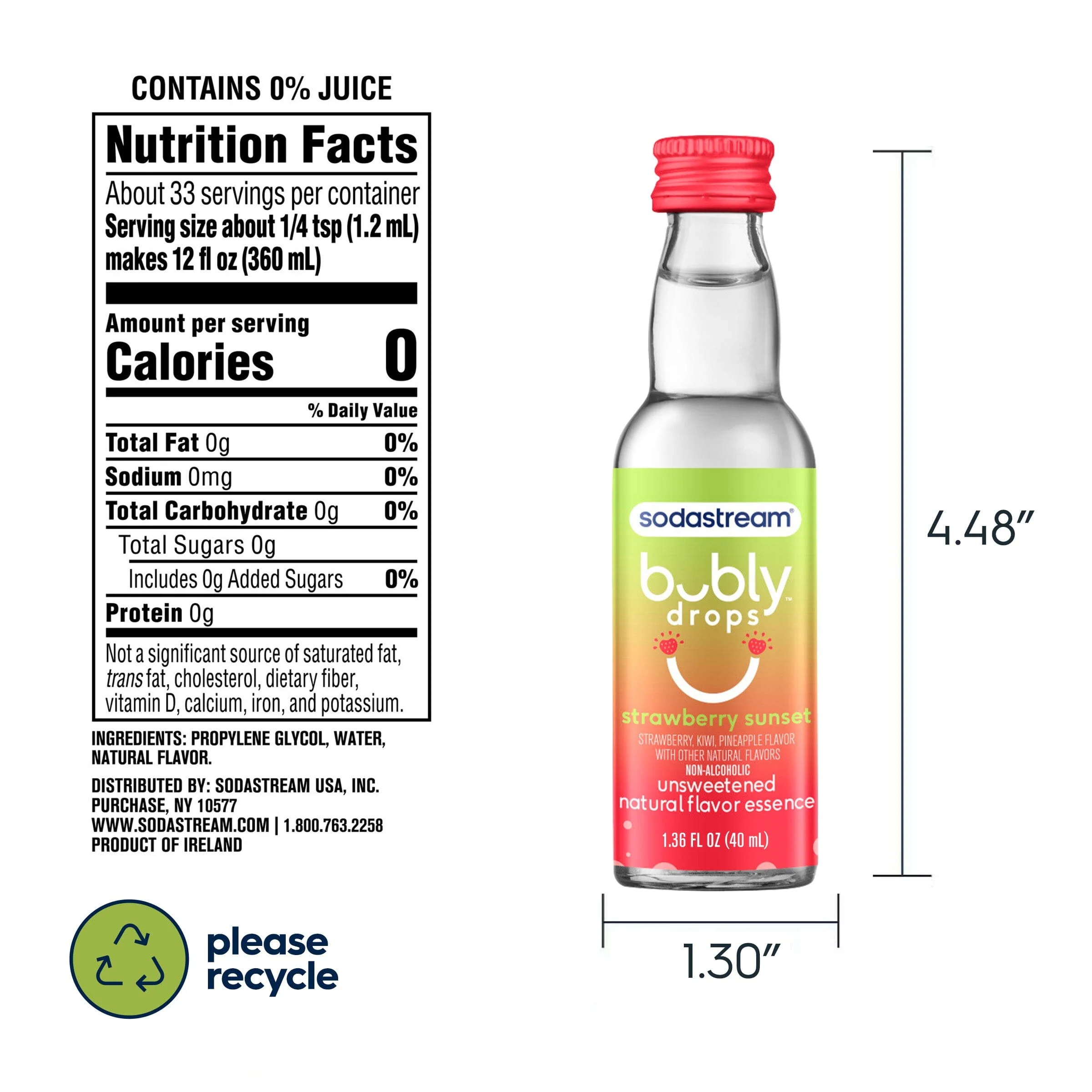 Sodastream bubly drops® Strawberry Sunset Natural Flavor Essence 40ml - Image 6