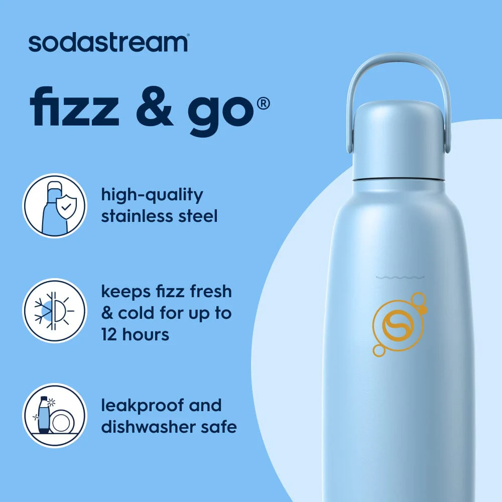 Sodastream Fizz & Go™ Insulated Stainless Steel Carbonating Bottle Arctic 30.4 oz - Image 3