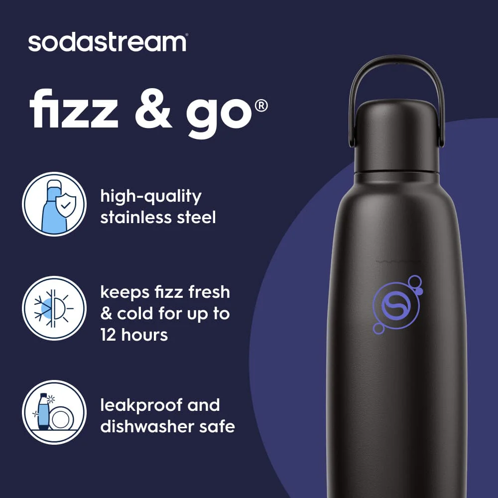 Sodastream Fizz & Go™ Insulated Stainless Steel Carbonating Bottle Black 30.4 oz - Image 3