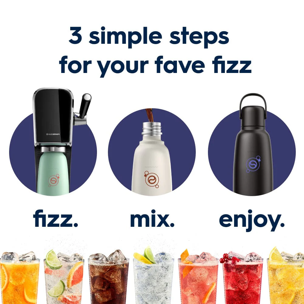 Sodastream Fizz & Go™ Insulated Stainless Steel Carbonating Bottle Black 30.4 oz - Image 6