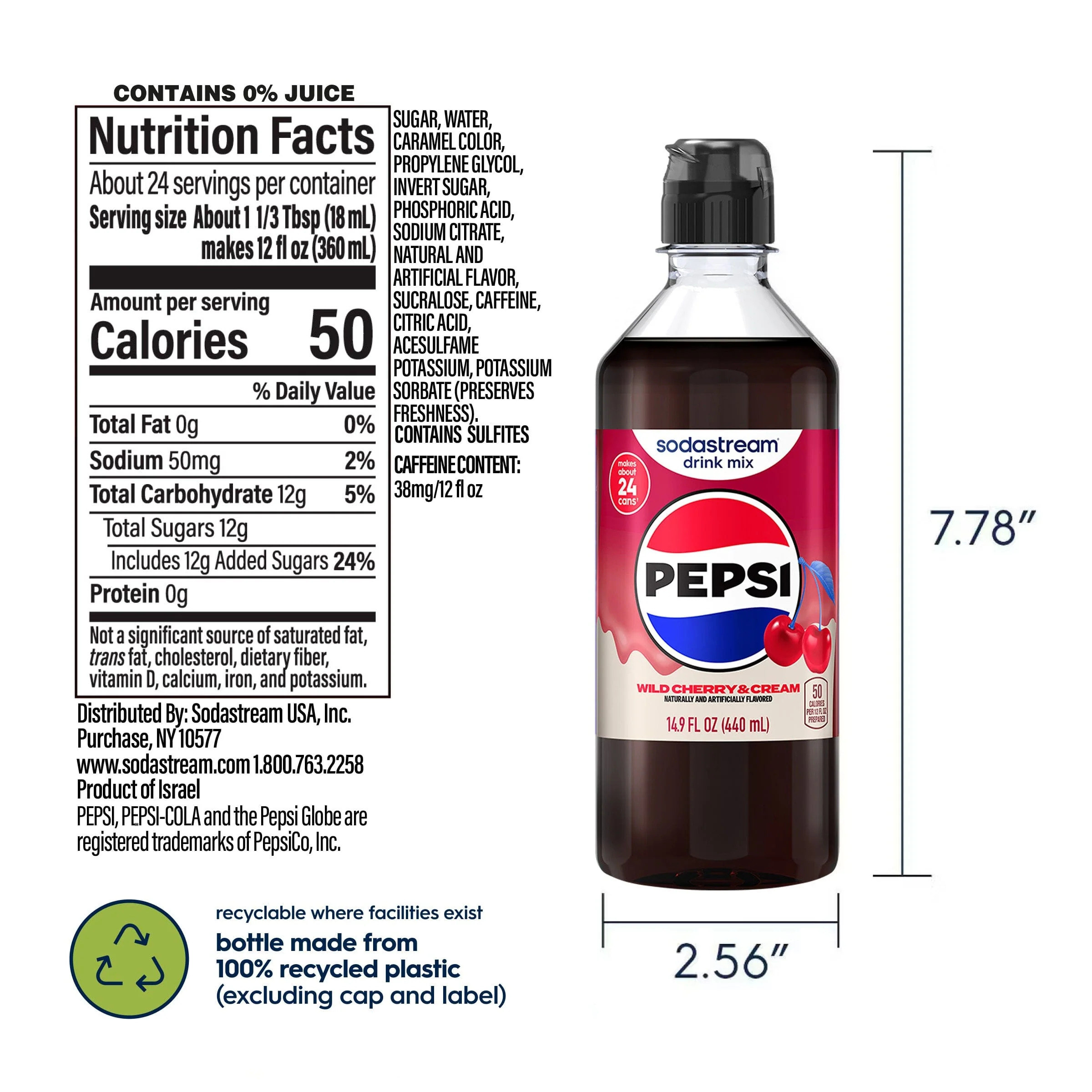 Sodastream PepsiĀ® Wild Cherry & Cream Drink Mix 440ml - Image 9